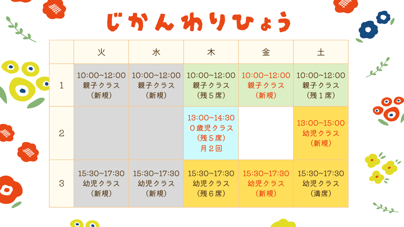 クラス拡大と新しい通い方のお知らせ